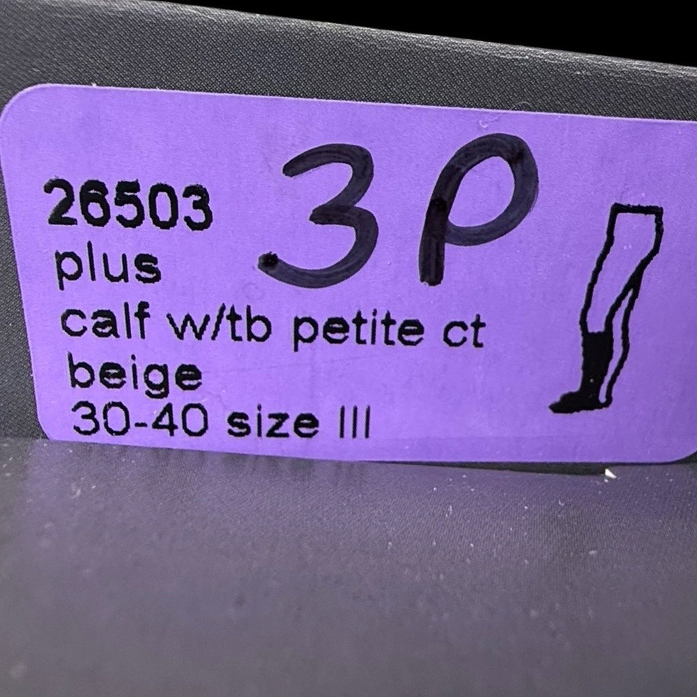 Medi Mediven Plus 30-40 mmHg‎ Calf Compression Stockings Beige Size III Open Toe - Picture 3 of 11